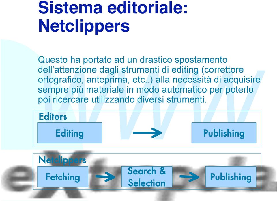 .) alla necessità di acquisire sempre più materiale in modo automatico per poterlo poi