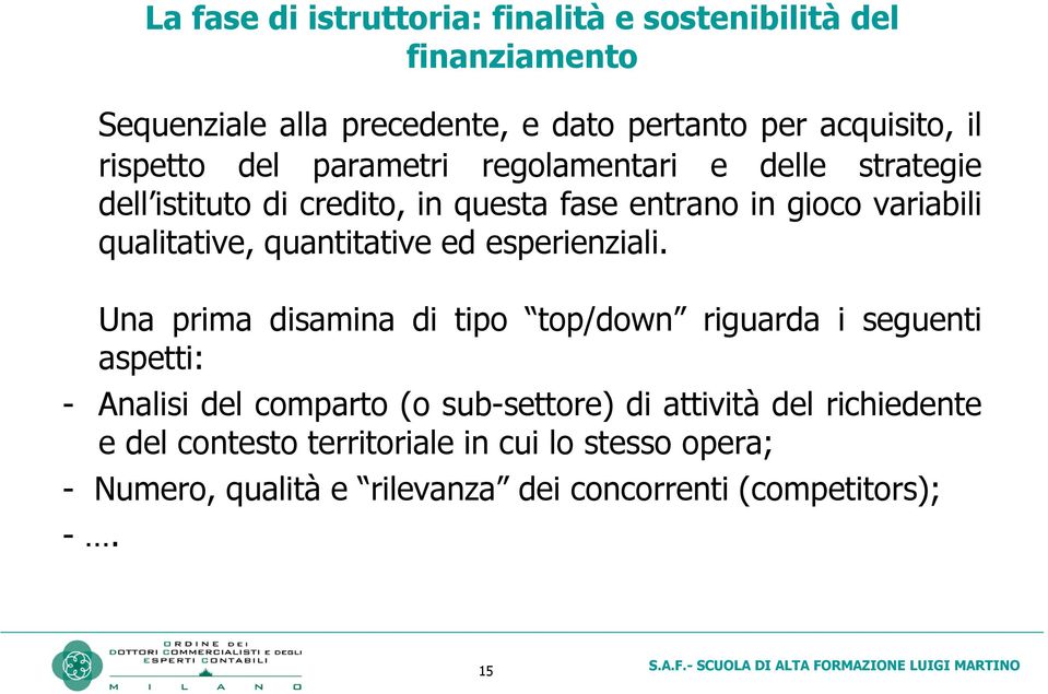 quantitative ed esperienziali.