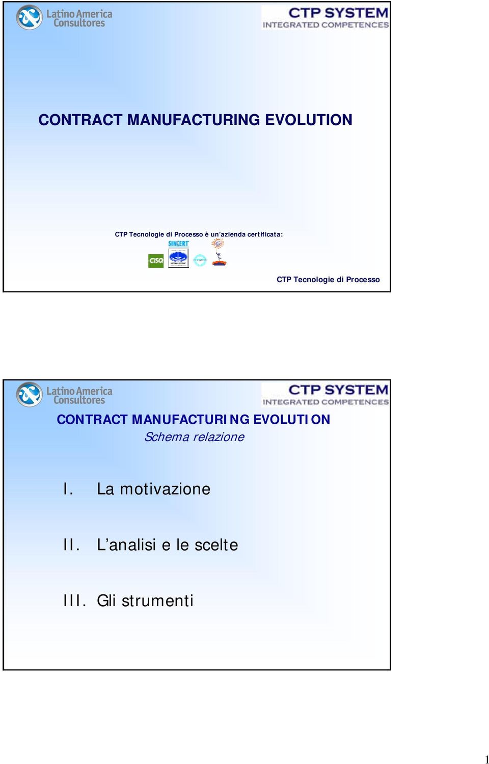 di Processo Schema relazione I.