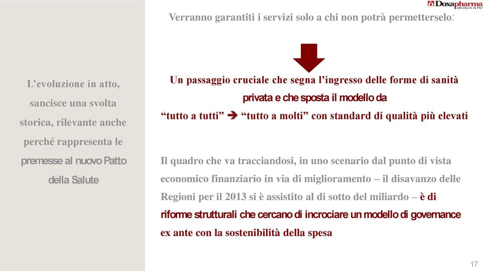 di qualità più elevati Il quadro che va tracciandosi, in uno scenario dal punto di vista economico finanziario in via di miglioramento il disavanzo delle Regioni per