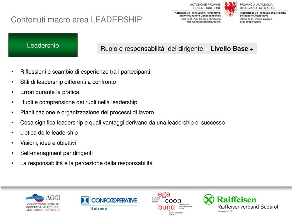 Pianificazione e organizzazione dei processi di lavoro Cosa significa leadership e quali vantaggi derivano da una leadership di