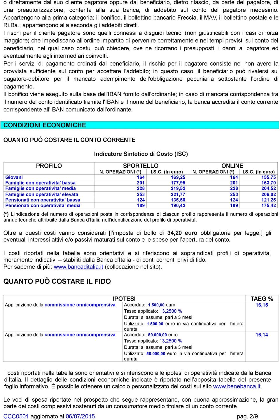 I rischi per il cliente pagatore sono quelli connessi a disguidi tecnici (non giustificabili con i casi di forza maggiore) che impediscano all'ordine impartito di pervenire correttamente e nei tempi