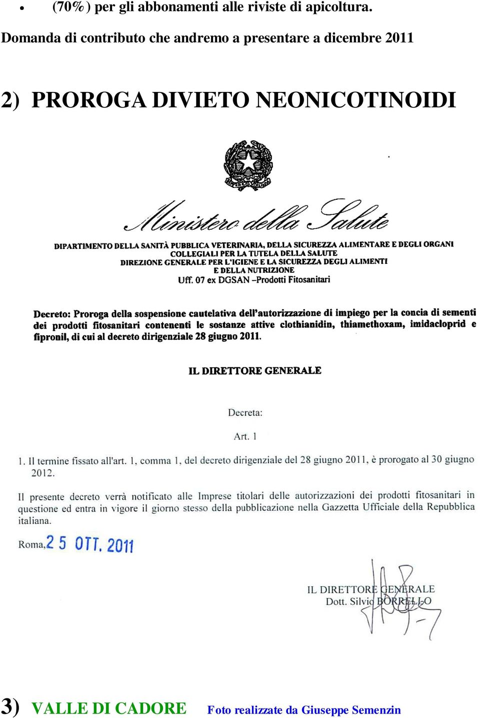 Domanda di contributo che andremo a presentare a