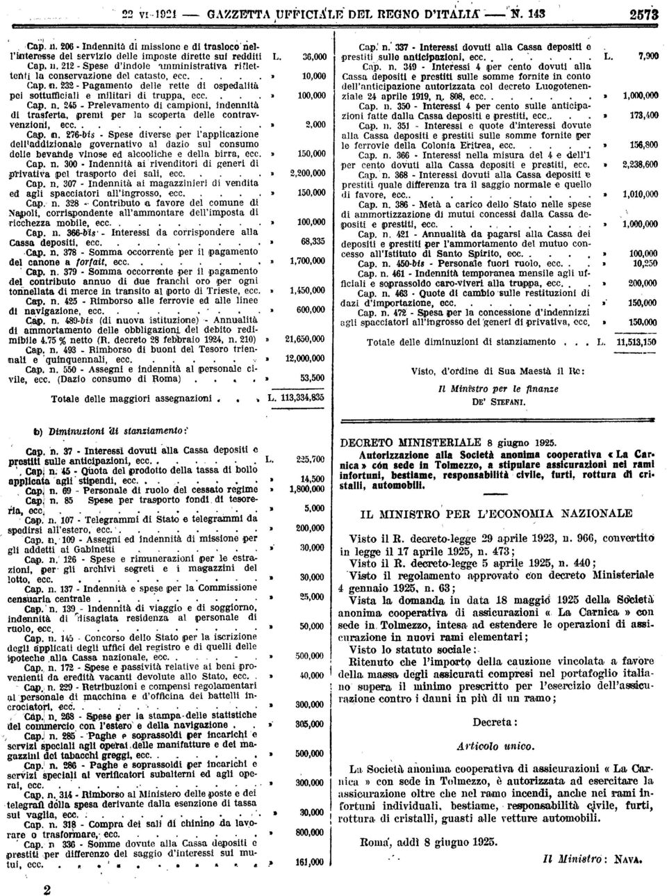 missionc e di trasloco riellinteresse del servizio delle imposte dirette sui redditi L 36000 Cap n 212 dindole unministrativa riflettotati la conservazione del catasto ecc 10000 Cap n $32 delle rette