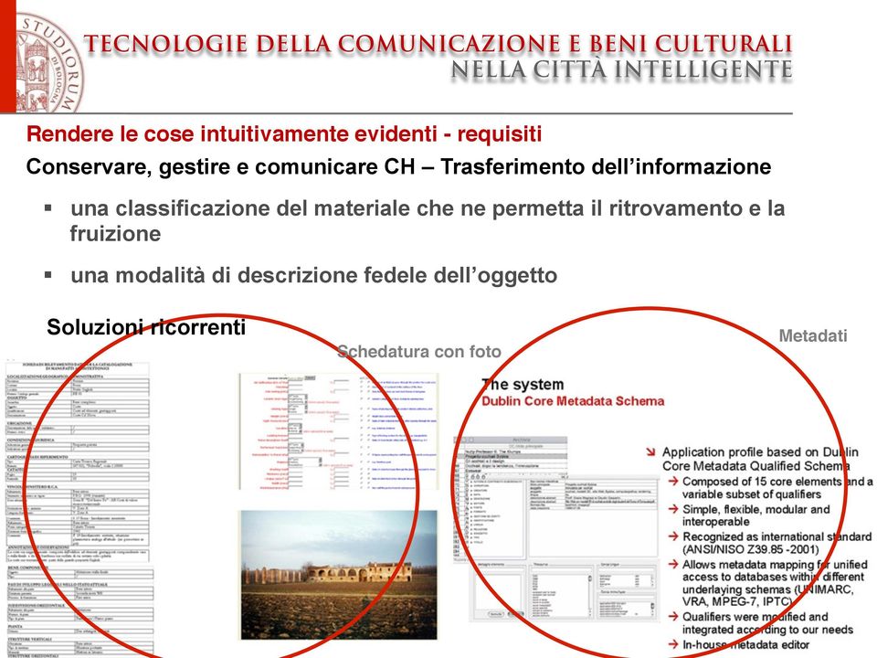 materiale che ne permetta il ritrovamento e la fruizione una modalità di