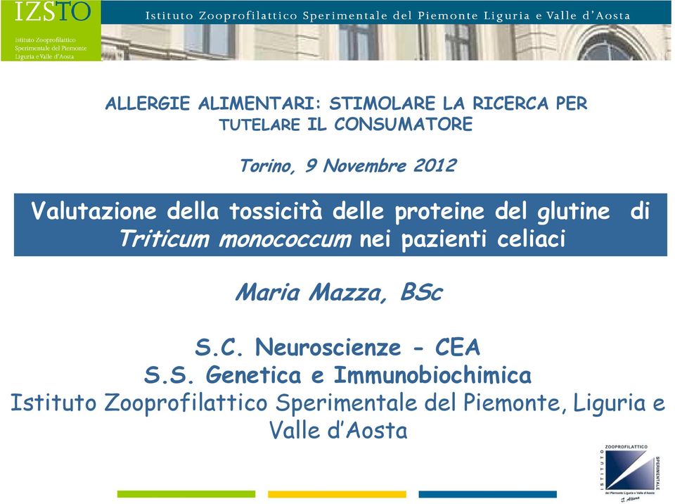 monococcum nei pazienti celiaci Maria Mazza, BSc