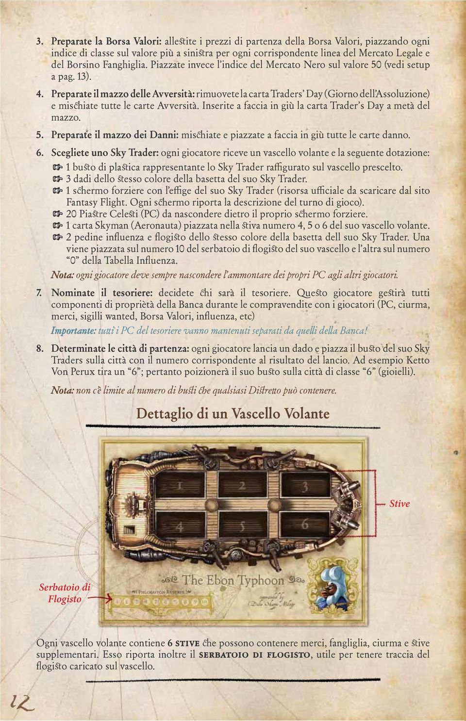 Preparate il mazzo delle Avversità: rimuovete la carta Traders Day (Giorno dell Assoluzione) e mischiate tutte le carte Avversità. Inserite a faccia in giù la carta Trader s Day a metà del mazzo. 5.