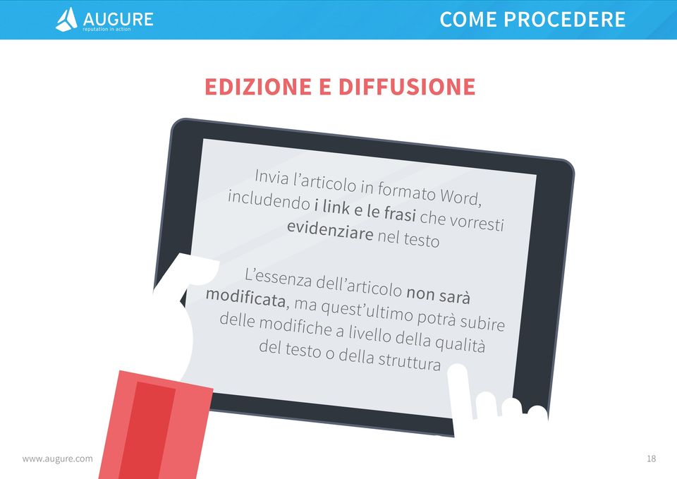 L essenza dell articolo non sarà modificata, ma quest ultimo potrà