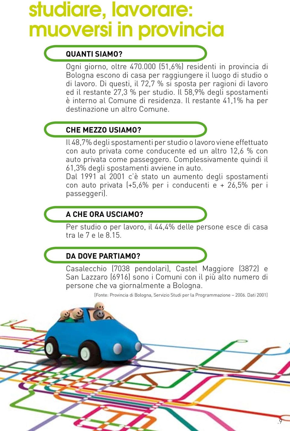 Il restante 41,1% ha per destinazione un altro Comune. CHE MEZZO USIAMO?