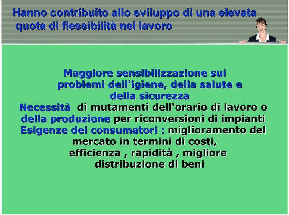 mutamenti dell'orario di lavoro o della produzione per riconversioni di impianti Esigenze dei