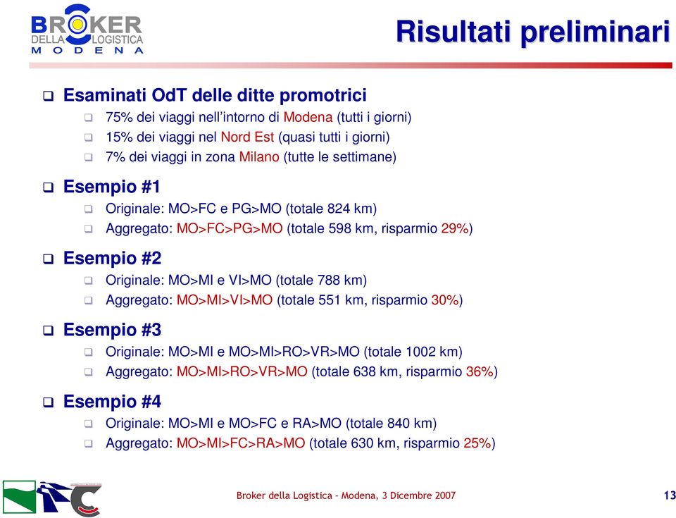 e VI>MO (totale 788 km) Aggregato: MO>MI>VI>MO (totale 551 km, risparmio 30%) Esempio #3 Originale: MO>MI e MO>MI>RO>VR>MO (totale 1002 km) Aggregato: MO>MI>RO>VR>MO (totale 638