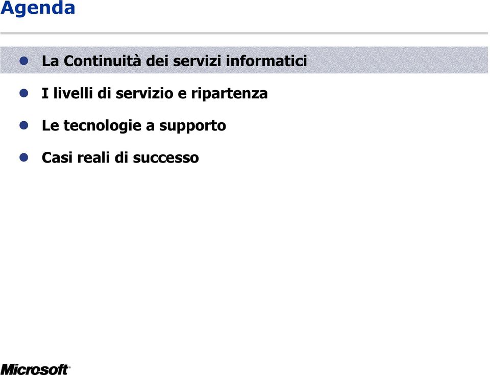 di servizio e ripartenza Le