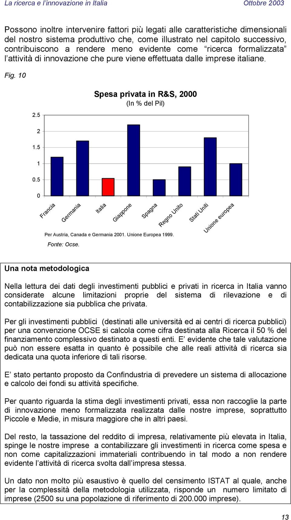 5 0 Francia Germania Italia Giappone Spagna Regno Unito Per Austria, Canada e Germania 2001. Unione Europea 1999. Fonte: Ocse.