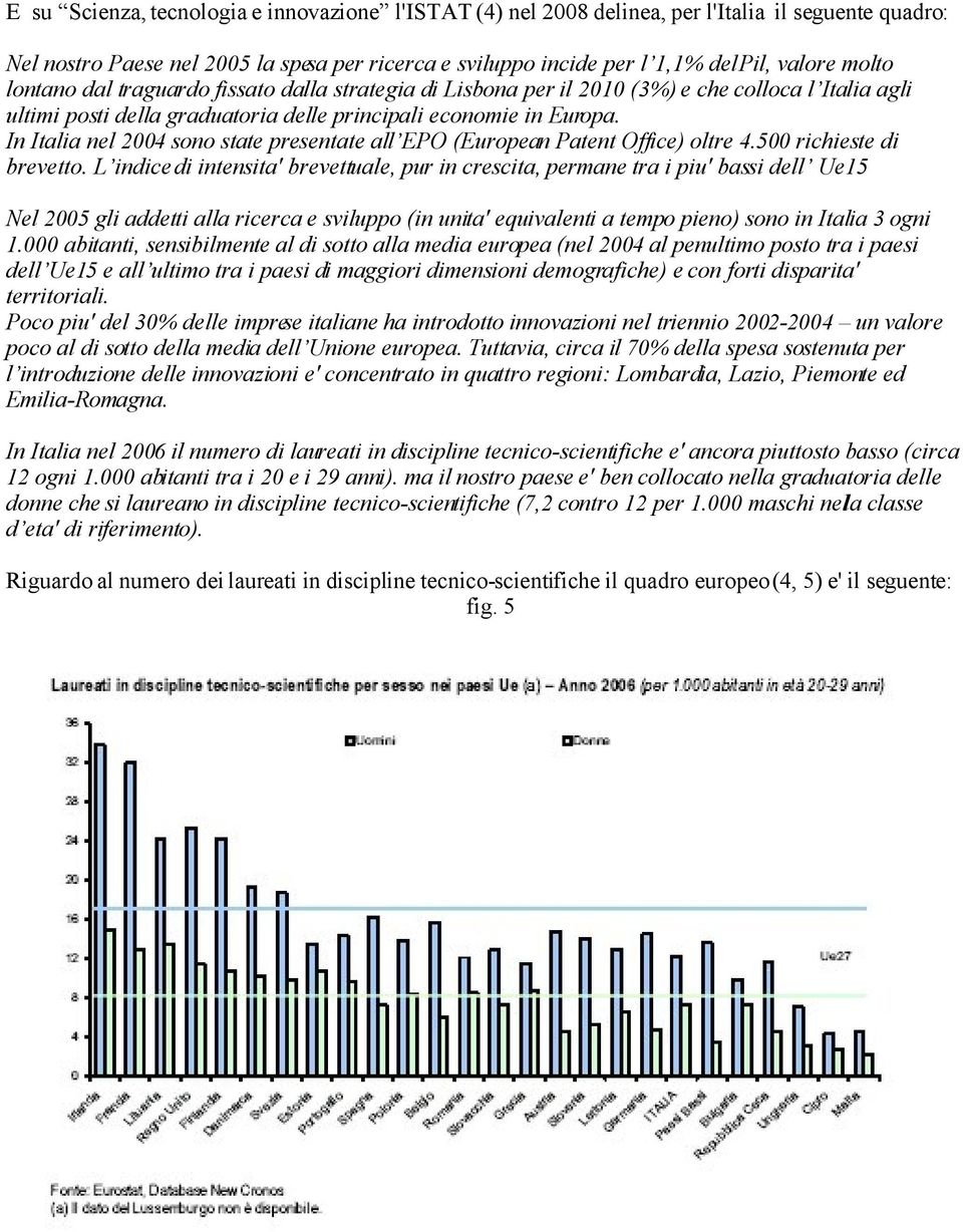 In Italia nel 2004 sono state presentate all EPO (European Patent Office) oltre 4.500 richieste di brevetto.