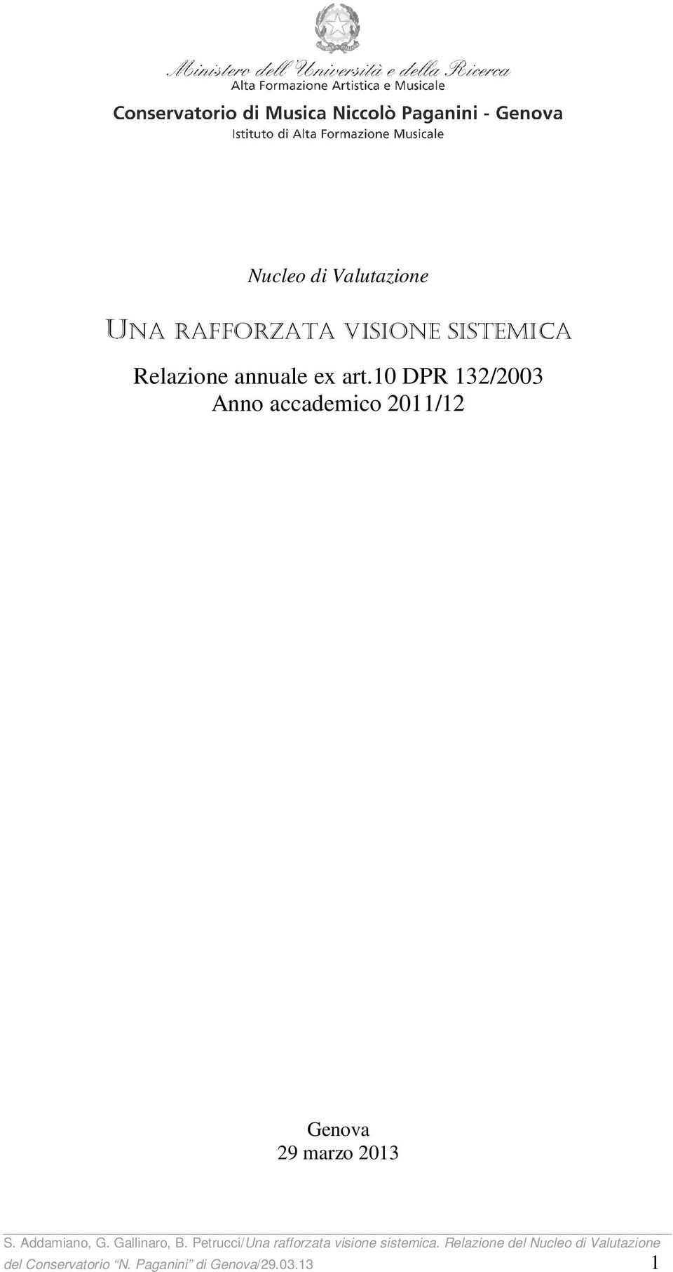 10 DPR 132/2003 Anno accademico 2011/12 Genova