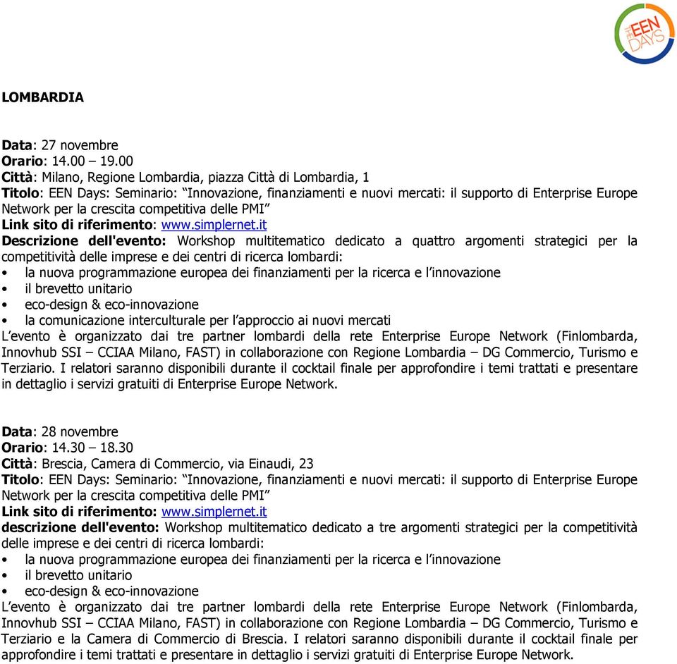 competitiva delle PMI Link sito di riferimento: www.simplernet.