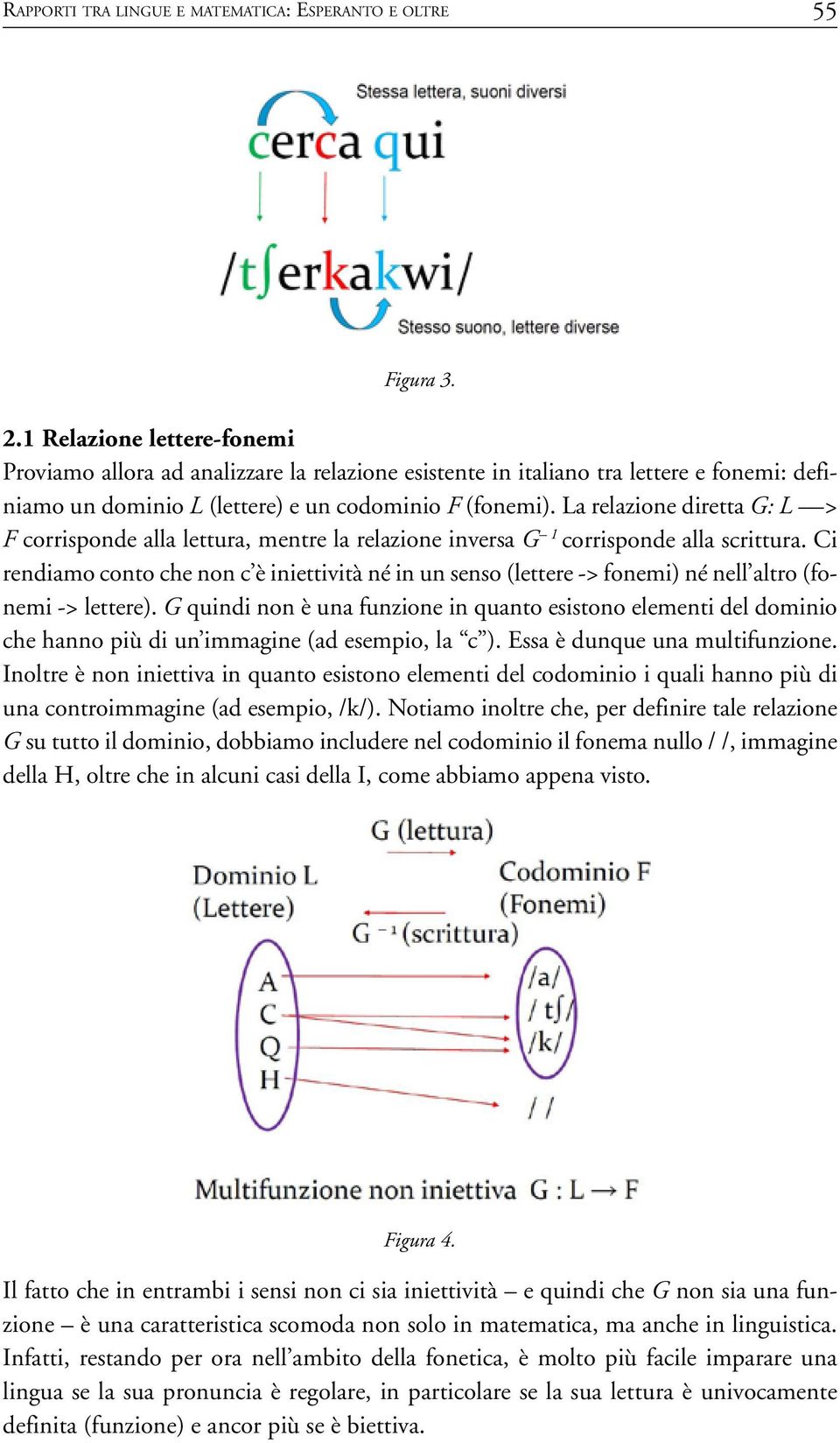 La relazione diretta G: L > F corrisponde alla lettura, mentre la relazione inversa G 1 corrisponde alla scrittura.