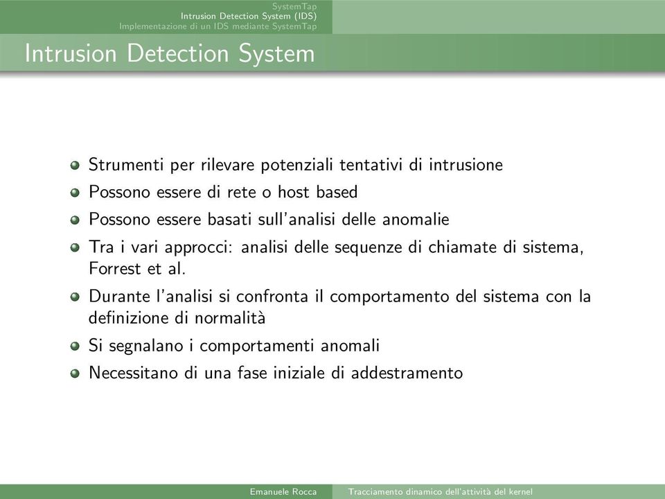 di chiamate di sistema, Forrest et al.