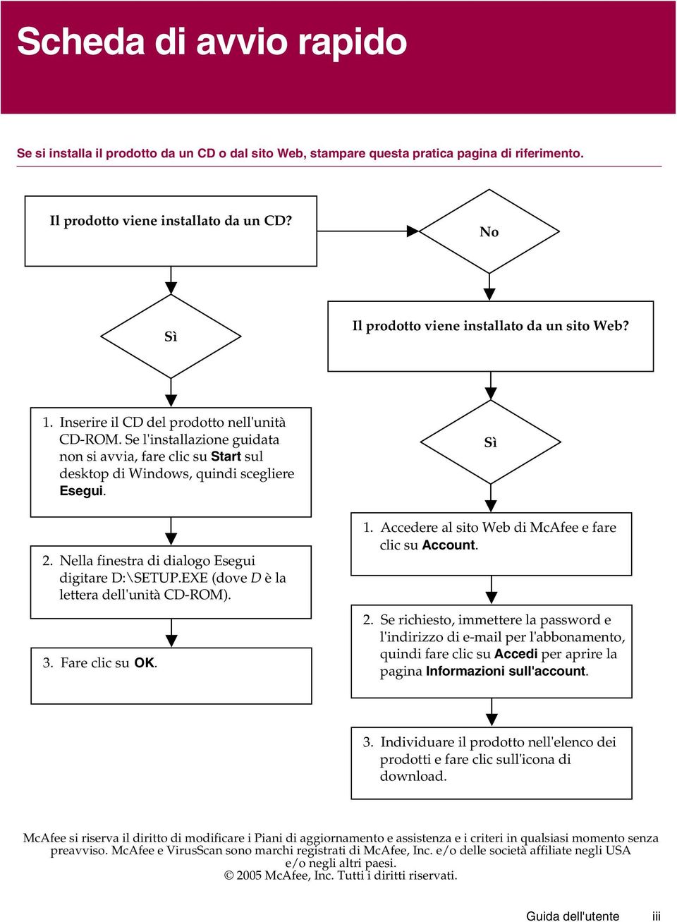 Se l'installazione guidata non si avvia, fare clic su Start sul desktop di Windows, quindi scegliere Esegui. 2. Nella finestra di dialogo Esegui digitare D:\SETUP.