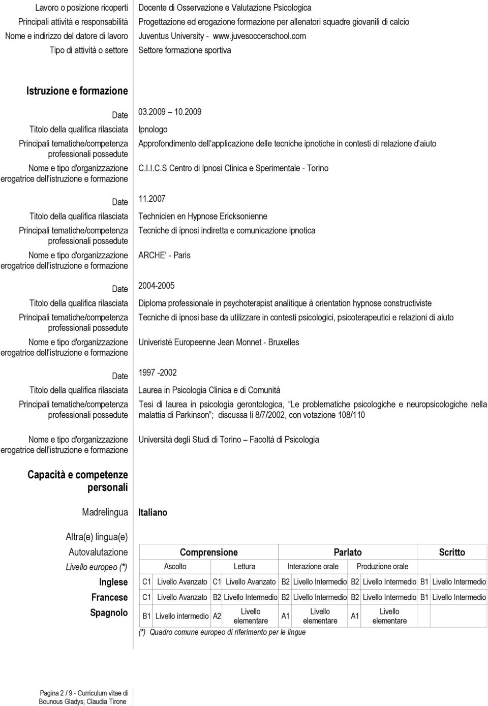 I.I.C.S Centro di Ipnosi Clinica e Sperimentale - Torino 11.