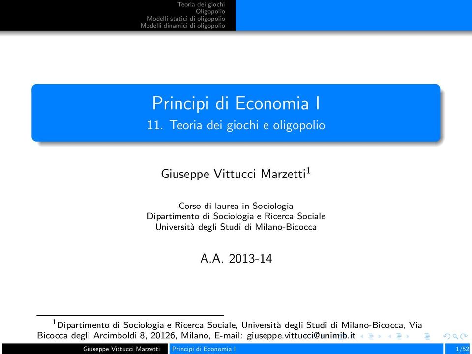 Sociologia e Ricerca Sociale Università degli Studi di Milano-Bicocca A.