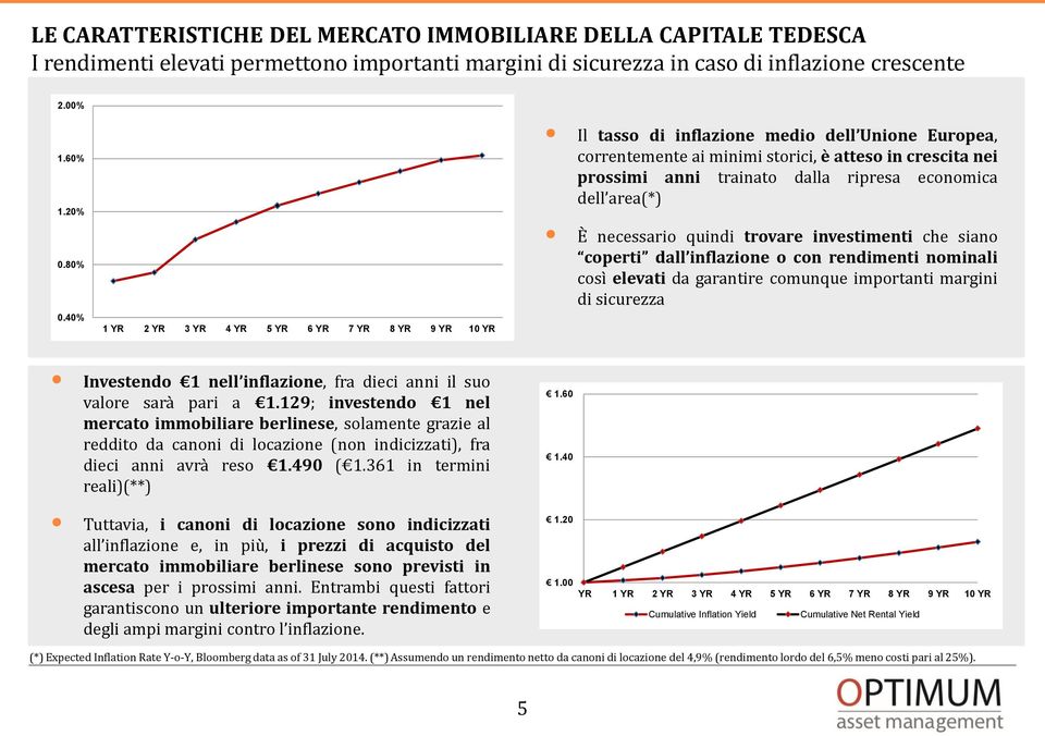 economica dell area(*) È necessario quindi trovare investimenti che siano coperti dall inflazione o con rendimenti nominali così elevati da garantire comunque importanti margini di sicurezza