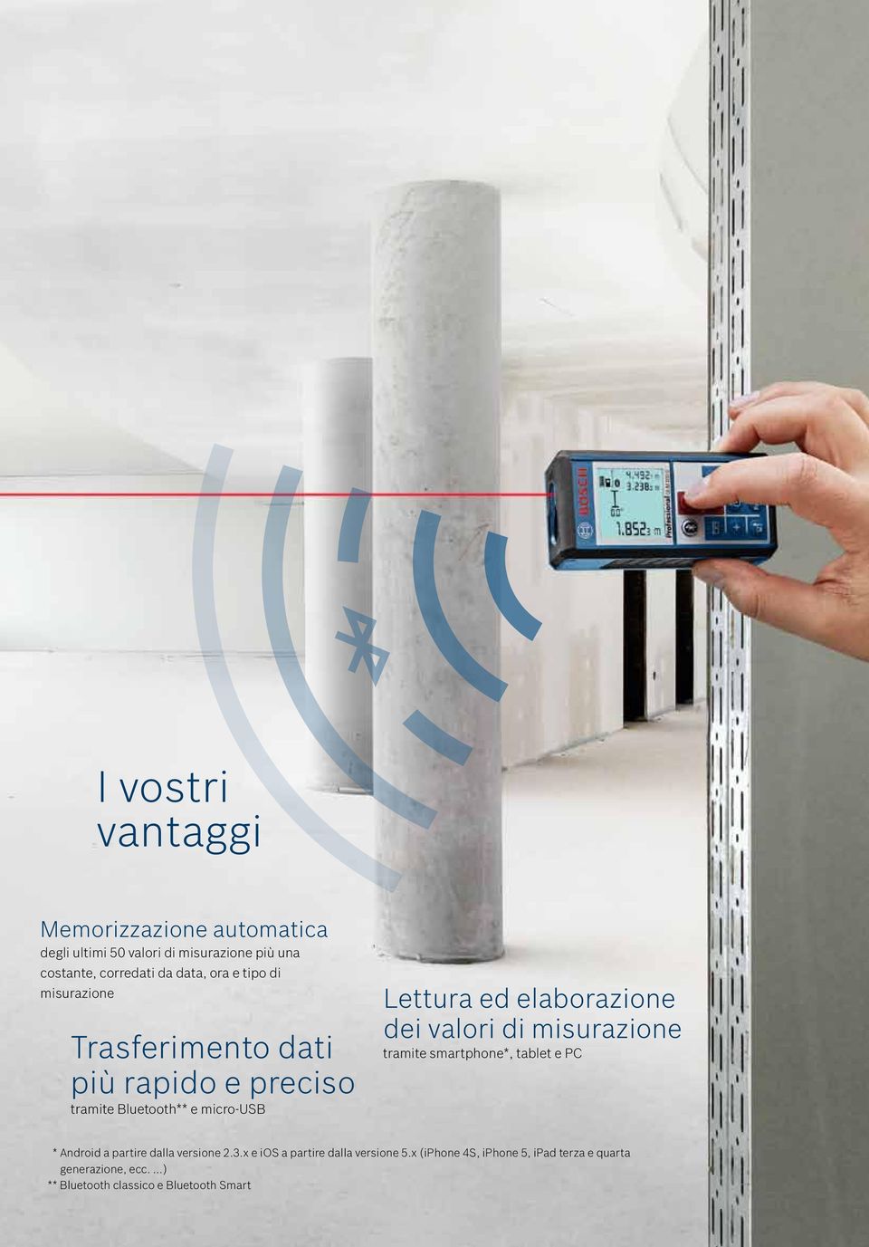 elaborazione dei valori di misurazione tramite smartphone*, tablet e PC * Android a partire dalla versione 2.3.