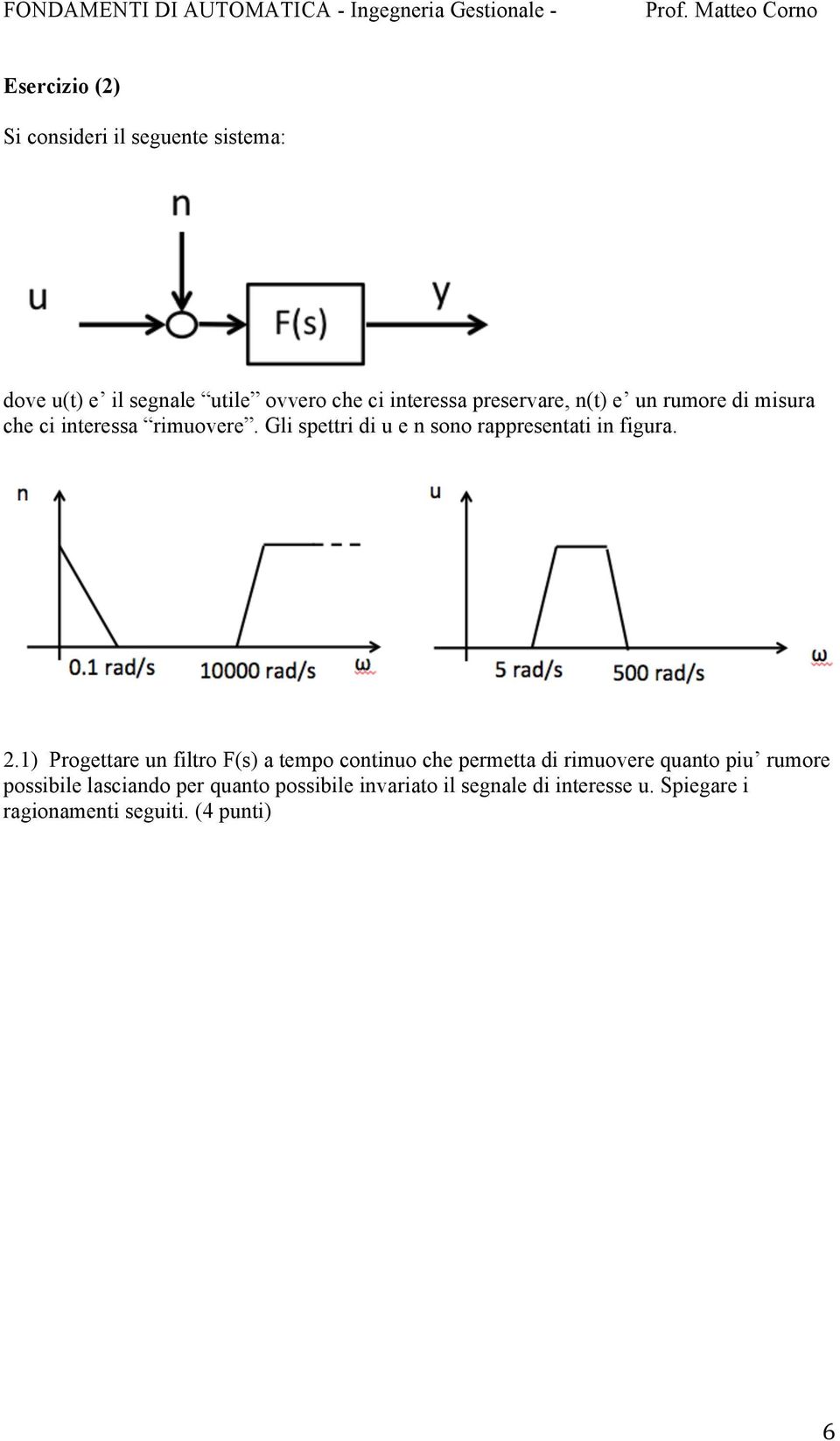 Gli spettri di u e n sono rappresentati in figura. 2.