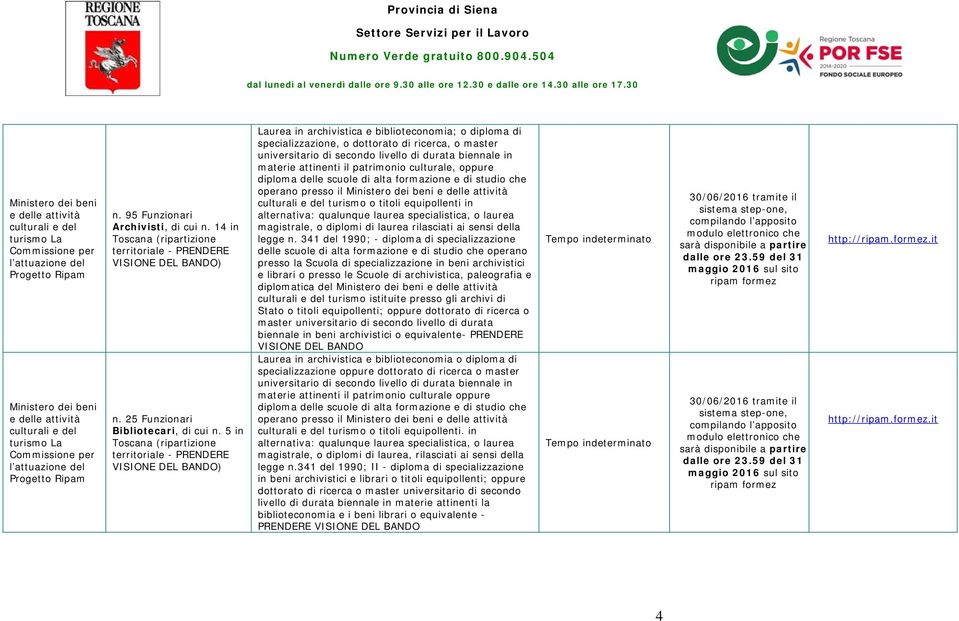 formazione e di studio che operano presso il turismo o titoli equipollenti in alternativa: qualunque laurea specialistica, o laurea magistrale, o diplomi di laurea rilasciati ai sensi della legge n.