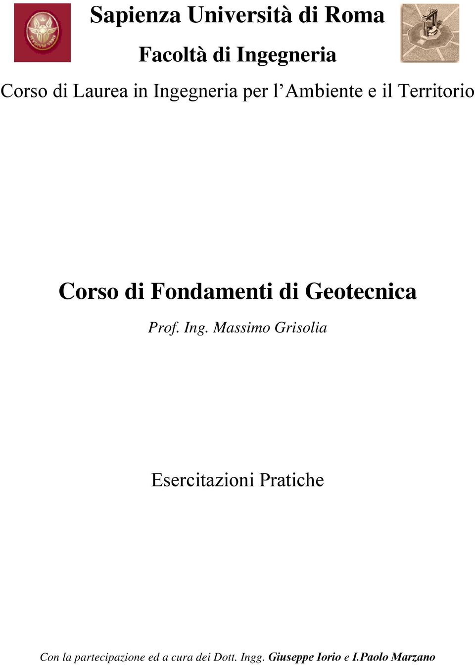 Geotecnica Prof. Ing.