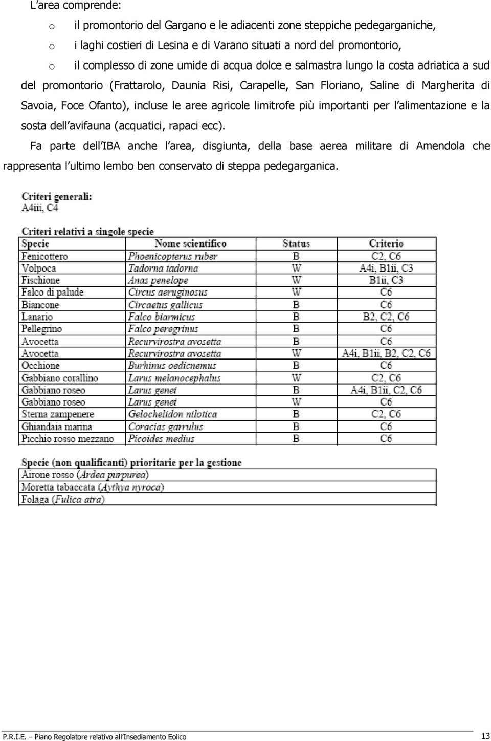 Savoia, Foce Ofanto), incluse le aree agricole limitrofe più importanti per l alimentazione e la sosta dell avifauna (acquatici, rapaci ecc).