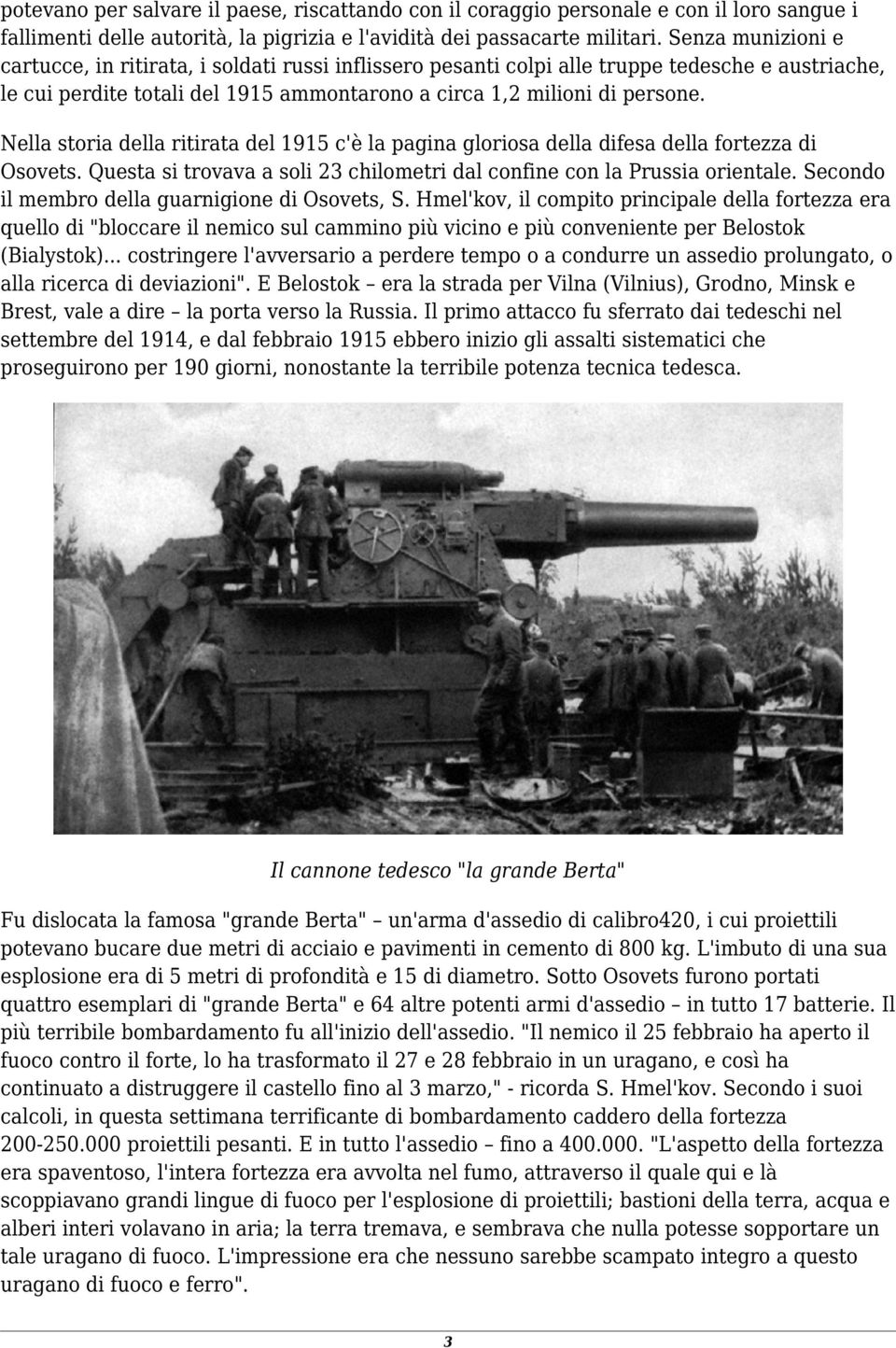 Nella storia della ritirata del 1915 c'è la pagina gloriosa della difesa della fortezza di Osovets. Questa si trovava a soli 23 chilometri dal confine con la Prussia orientale.