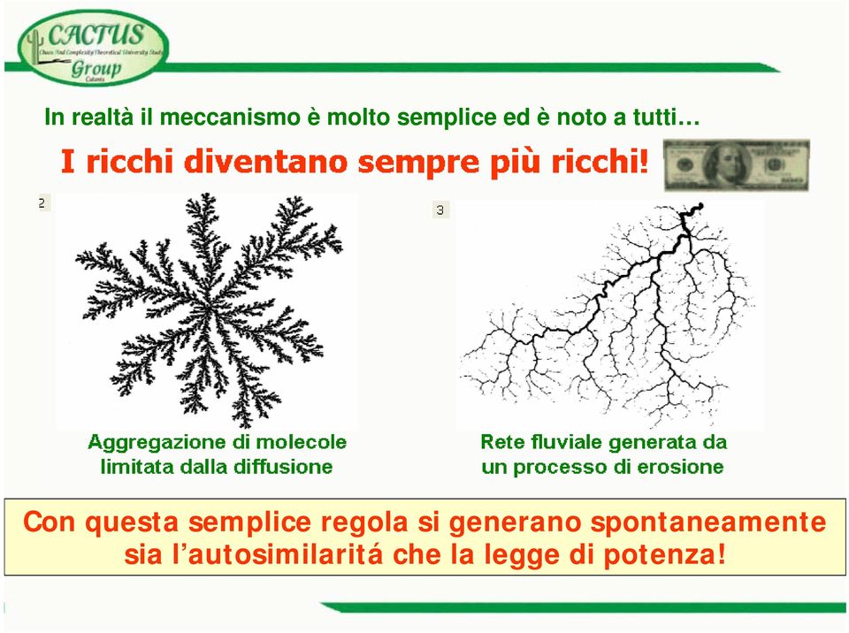 Aggregazione di molecole limitata dalla diffusione Rete fluviale generata