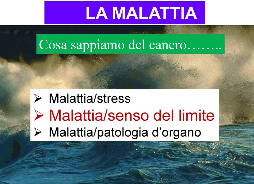 . Malattia/stress