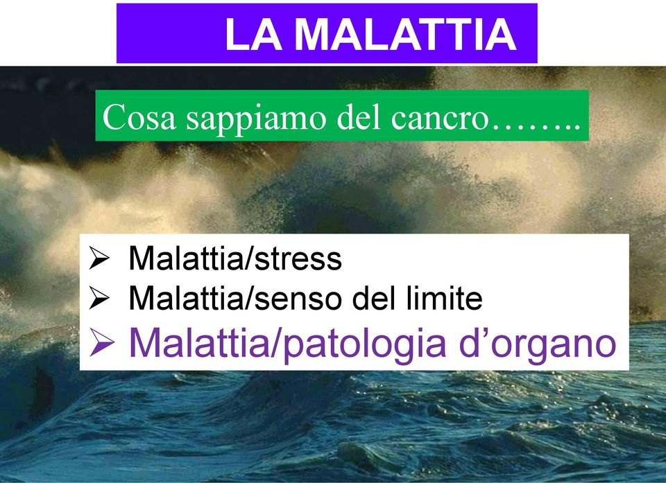 . Malattia/stress