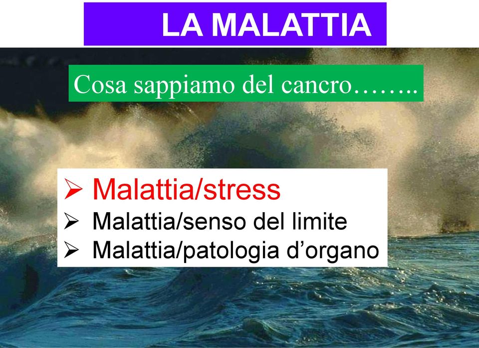 . Malattia/stress