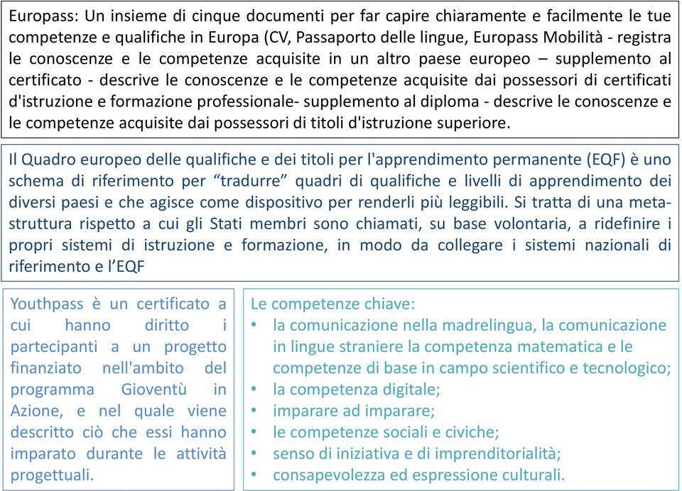 supplemento al diploma - descrive le conoscenze e le competenze acquisite dai possessori di titoli d'istruzione superiore.