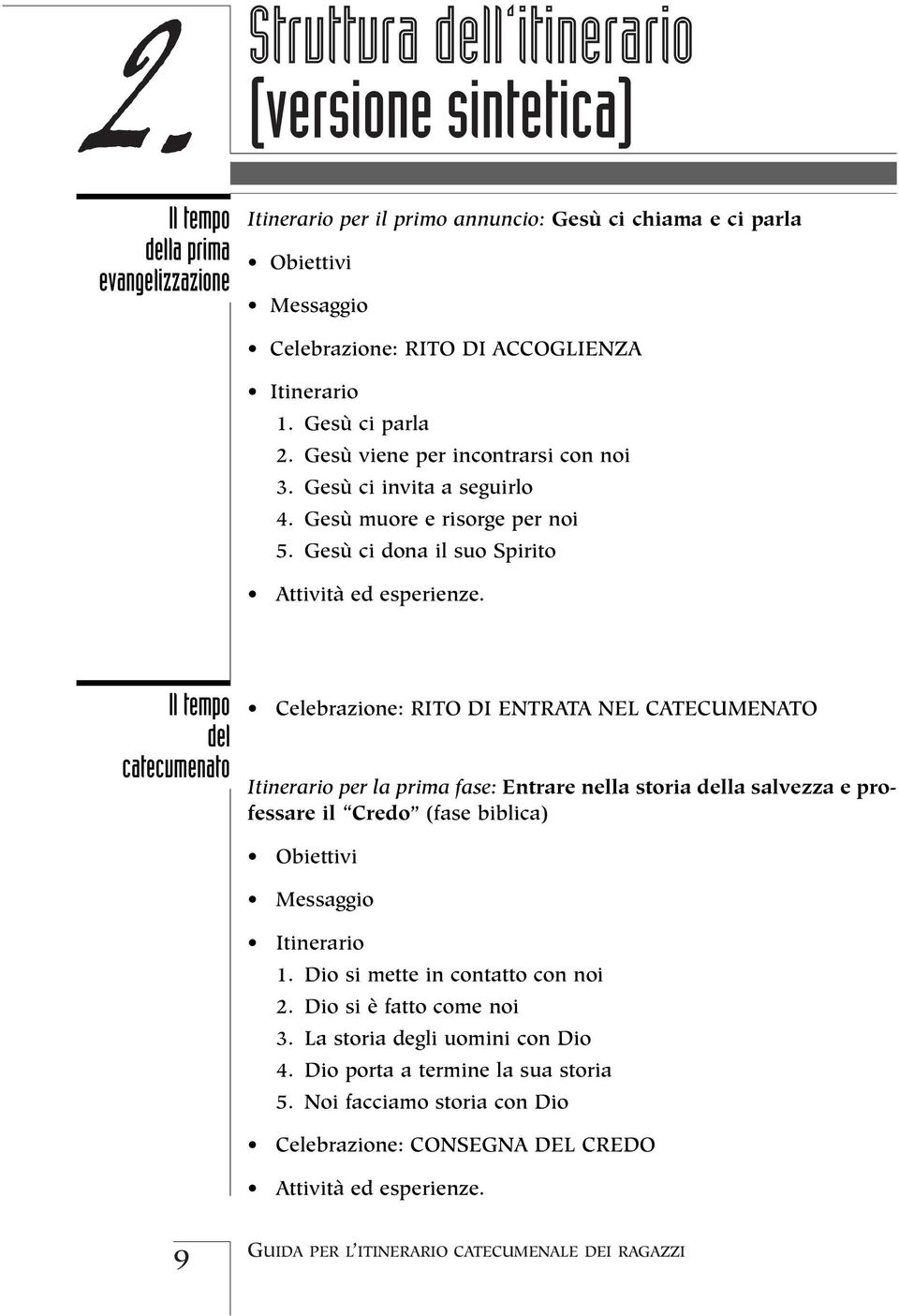 Il tempo del catecumenato Celebrazione: RITO DI ENTRATA NEL CATECUMENATO Itinerario per la prima fase: Entrare nella storia della salvezza e professare il Credo (fase biblica) Obiettivi Messaggio