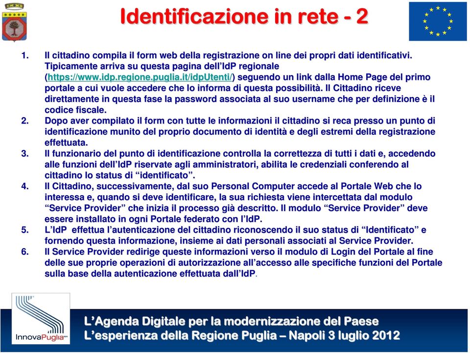 it/idputenti/) ) seguendo un link dalla Home Page del primo portale a cui vuole accedere che lo informa di questa possibilità.