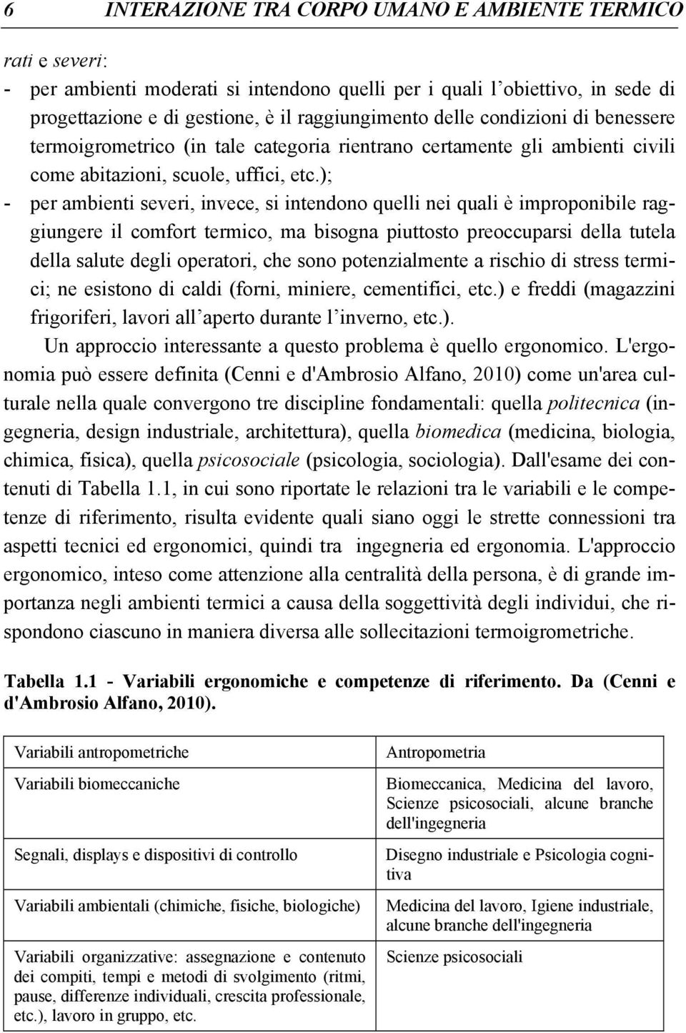 ); - per ambienti severi, invece, si intendono quelli nei quali è improponibile raggiungere il comfort termico, ma bisogna piuttosto preoccuparsi della tutela della salute degli operatori, che sono