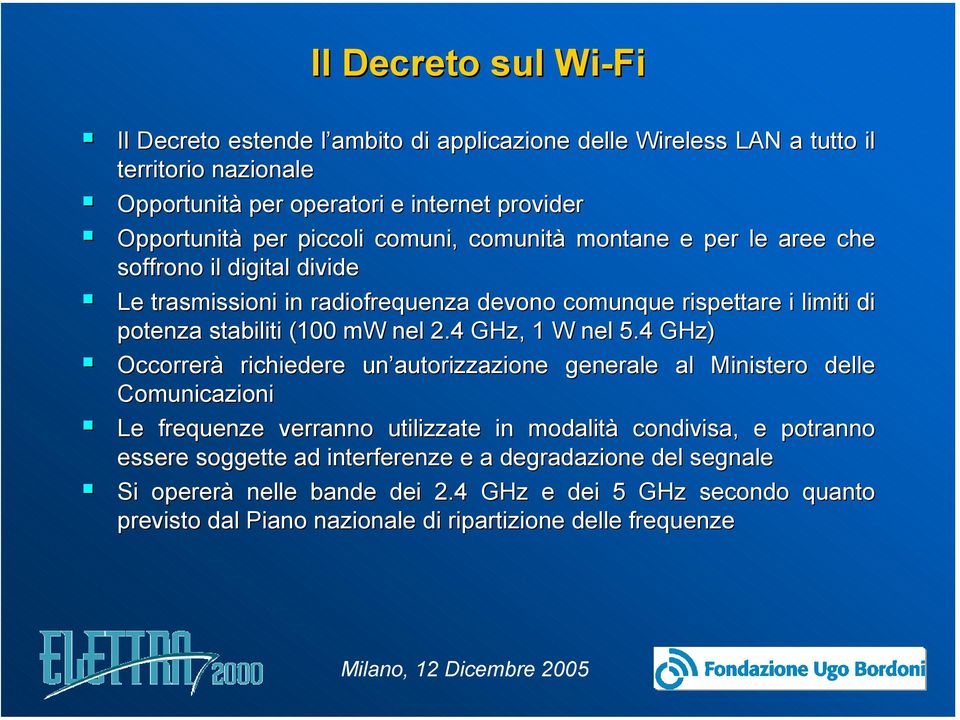 nel 2.4 GHz,, 1 W nel 5.