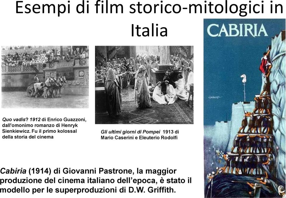 Fu il primo kolossal della storia del cinema Gli ultimi giorni di Pompei 1913 di Mario Caserini e