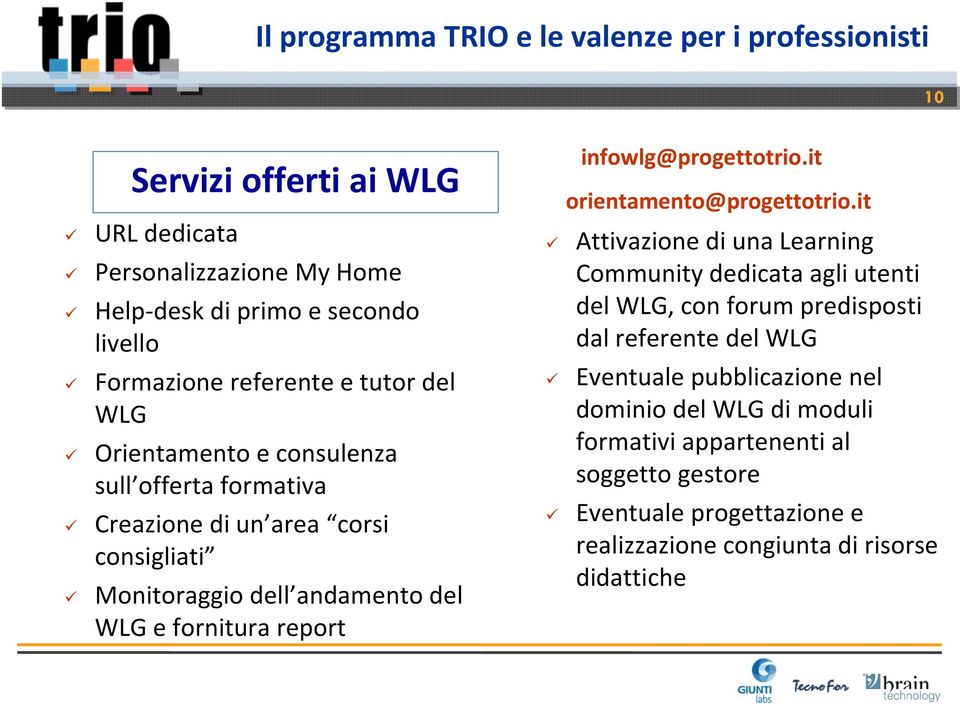 it orientamento@progettotrio.