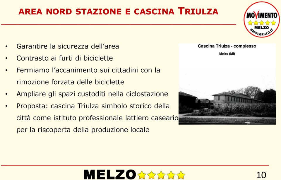 Ampliare gli spazi custoditi nella ciclostazione Proposta: cascina Triulza simbolo storico