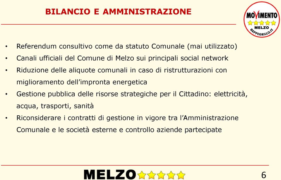 impronta energetica Gestione pubblica delle risorse strategiche per il Cittadino: elettricità, acqua, trasporti, sanità