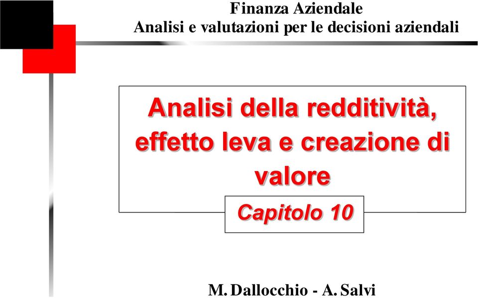 aziendali Analisi della