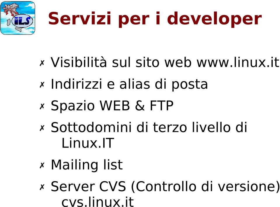 it Indirizzi e alias di posta Spazio WEB & FTP