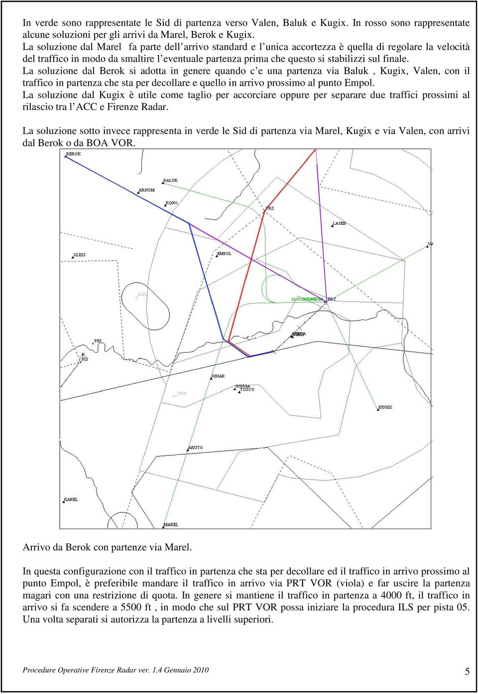 finale. La soluzione dal Berok si adotta in genere quando c e una partenza via Baluk, Kugix, Valen, con il traffico in partenza che sta per decollare e quello in arrivo prossimo al punto Empol.