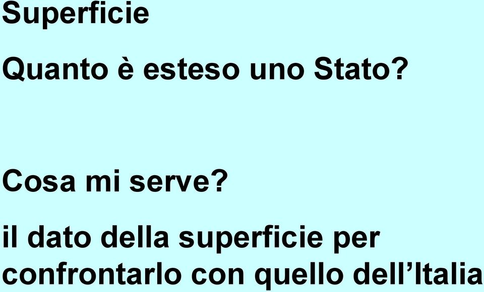 il dato della superficie per