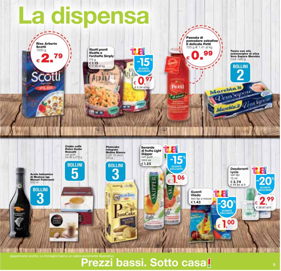 2x60 g 2 Aceto balsamico di Modena Igp Monari Federzoni 500 ml 3 Cialde caffè Dolce Gusto Nescafè Da 96 a 270 g 5 Plumcake integrale Mulino Bianco Conf.